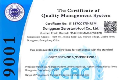 ISO system certification certificate